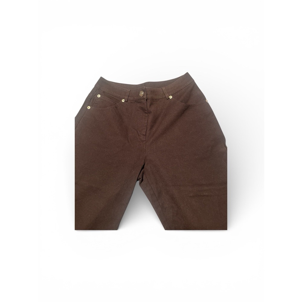 St John Sport Women's Trousers Pant Jean Size 2 Chocolate Brown Designer Logo - Picture 5 of 9